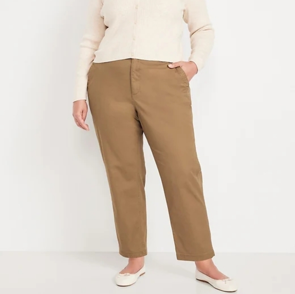 4X • Old Navy • High-Waisted OGC Chino Tapered Tan Straight-Leg Pants 281